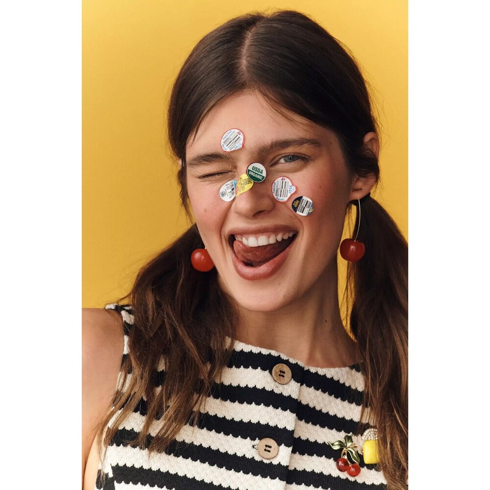 Anthropologie Cherry Earrings Drop Red Dark Cherry NWT